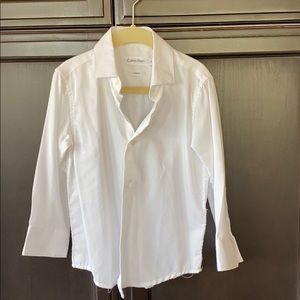 White cotton button down shirt for boys